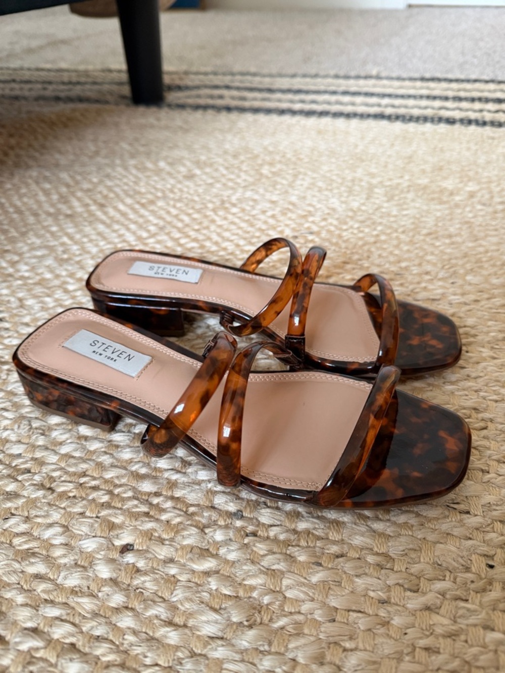 STEVEN NY Tortoiseshell Strappy Slide Sandals - Brown - Picture 3 of 4
